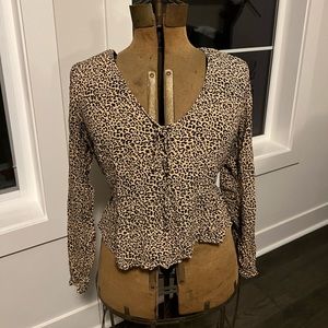 Hollister cheetah print top